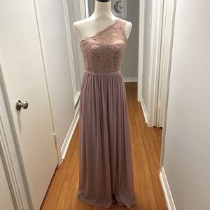 Floor length mauve gown